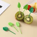 Fourchette à fruits en plastique mignon poussin feuille fournitures scolaires Mini dessin animé