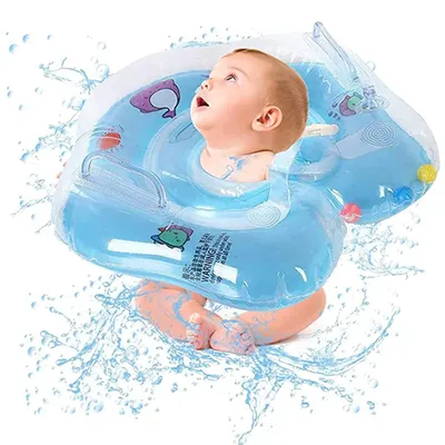 Flotteur de natation gonflable pour bébé anneau de cou pour nouveau-né tout-petit eau trempée