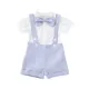 Ensemble de vêtements d'été pour bébés garçons chemise à nœud papillon et pantalon à bretelles