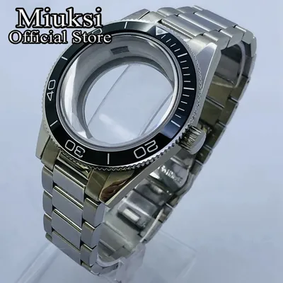 Miuksi – boîtier de montre en céramique de verre saphir 41mm cadran argenté adapté au mouvement