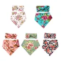 Ensemble de 2 pièces de bandeau bavoir d'alimentation pour bébé bavoir imprimé Floral Double face