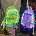 Sac à dos unisexe avec lumières LED sac d'école Harajuku sac de voyage en plein air sac de nuit