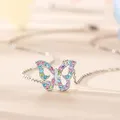 bijoux femme collier pendentifs collier femme chaine Collier papillon en cristal pour femmes