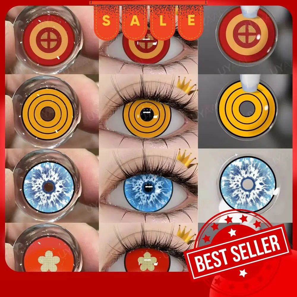 UYAAI lentille de couleur yeux Cosplay lentille tronçonneuse homme Anime élèves 1 paire lentilles de Contact de couleur pour les yeux lentilles de Contact Makima