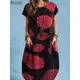 ZANZEA-Robe d'été imprimée vintage pour femmes col rond manches courtes longueur au genou robe