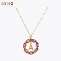 ROGHTS-Collier pendentif lettre de l'alphabet anglais pour femme tour de cou en argent regardé 925