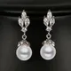 Emmaya – boucles d'oreilles en forme de Marquise en perles Cz couleur or blanc pour mariage beau