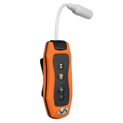 Casque étanche orange pour la natation et la plongée sous-marine lecteur MP3 radio FM spa 8 Go