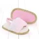 Sandales en peluche pour bébés filles sandales plates en fausse fourrure à semelle souple