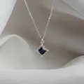 VOQ – collier carré couleur argent et noir pour femme bijou de mode tempérament cadeau