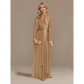Lucyinlove-Robe de Soirée de Luxe à Manches sulfet Col en V pour Femme Tenue de Bal de Promo
