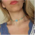 Collier ras du cou perlé bohème pour femme bricolage pendentif tortue porte-bonheur perle de cou