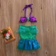 Maillot de bain en Tulle pour bébés filles 2 pièces col suspendu coque en perles col licou