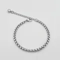 Bracelet de perles carrées en acier inoxydable pour hommes et femmes bracelet en acier au titane