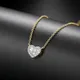 Colliers avec pendentif coréen pour femmes bijoux en cristal cœur couleur or chaîne ras du cou