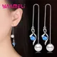 Boîte à bijoux en argent regardé 925 pour femme fil de cristal de haute qualité boucles d'oreilles