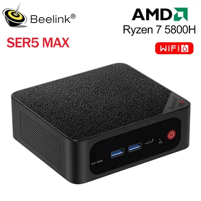 Beelink-Mini PC SER5 AMD Ryzen 5 5700U 16 Go NVcloser SSD 500 Go 4K Touriste HD 1000M WiFi 6