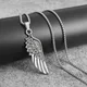 Collier pendentif demi-aile en argent pour homme rétro classique plume hip hop rock