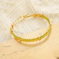 CARLIDANA-Bracelet Bohème Fait à la Main avec Perles Ethniques Bijou Plaqué Or Vert et Jaune