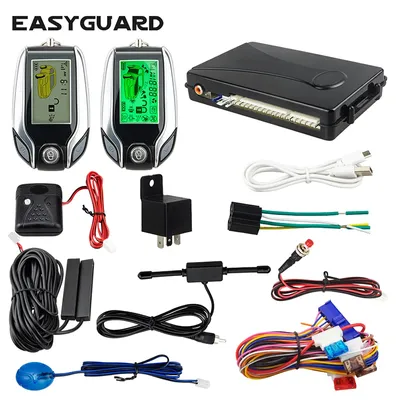 EASYGUARD – système d'alarme pke pour voiture 2 voies écran LCD déverrouillage automatique