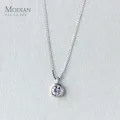 Modian-Pendentif rond géométrique absorbe ouissant en argent regardé CZ 925 pour femme colliers de