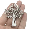 Breloques Creuses en Argent Antique de 50x60mm Grand Arbre de Vie pour Collier Bijoux de