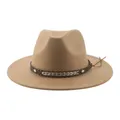 Chapeau de cowboy vintage pour femmes et hommes Fedoras monochromes anderfeutré Western Cowboy