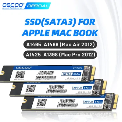 OSCOO-Disque dur SSD 2012 Go 128 Go 256 Go 1 To pour Macbook Air A1465 A1466 Pro A1398 A1425