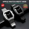 Bracelet en acier métallique pour Apple Watch kit de modification de luxe boîtier de lunette