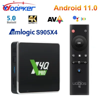 UGOOS-Boîtier TV X4Q Pro Plus Android 11 Amlogic S905tage 4 Go 32 Go AV1 HDR 4K HD lecteur