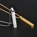 Collier avec pendentif rectangulaire noir pour hommes et femmes chaîne en acier inoxydable Simple