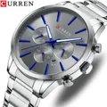 CURREN – montre à Quartz en acier pour hommes marque de luxe décontractée horloge d'affaires