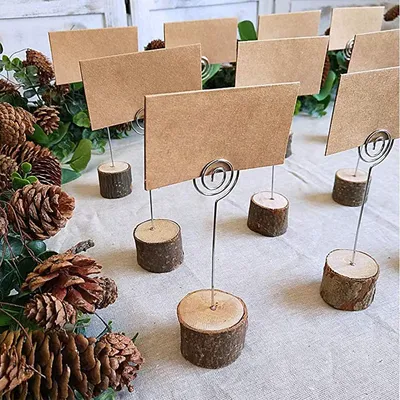 Porte-numéro de table en bois ru...