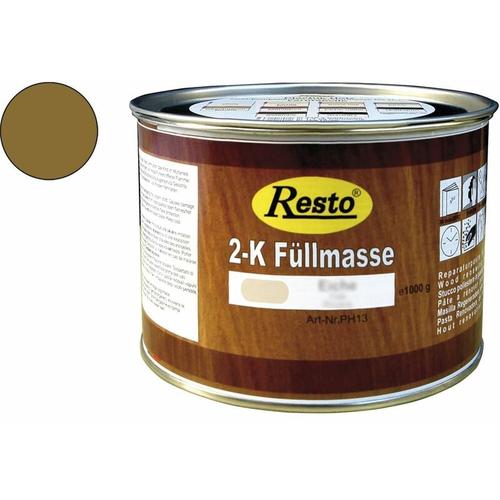 2K Füllmasse inkl. Härter Holz-Spachtelmasse lackierbar 1 kg Eiche rustikal – Resto