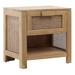 Elliana Teak and Woven Rattan 1-Drawer Side Table in a Natural Finish