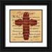 Stimson Diane 26x26 Black Ornate Wood Framed with Double Matting Museum Art Print Titled - The Lords Prayer Cross