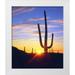 Talbot Frank Christopher 20x23 White Modern Wood Framed Museum Art Print Titled - USA Arizona A saguaro cactus at sunset