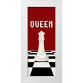 Reed Tara 12x24 White Modern Wood Framed Museum Art Print Titled - Rather be Playing Chess Pieces red panel VI-Queen