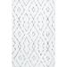 nuLOOM Lauren Lattice Shag Area Rug 12 x 15 White