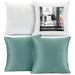 Clara Clark Plush Solid Decorative Microfiber Square Throw Pillow Cover with Throw Pillow Insert for Couch Teal 20 x20 4 Piece Decorative Soft Throw Pillow Set