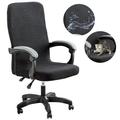 Jacquard High Back Office Chair Cover - Stretchable Desk Chair Covers for Executive Computer Chair Rotating Chair Slipcovers Seat Protector (Medium Black)