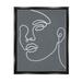 Stupell Industries Grey Minimal Doodle Face Girl Graphic Art Jet Black Floating Framed Canvas Print Wall Art Design by Moira Hershey