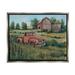 Stupell Industries Peaceful Farmland Truck Barn Scene Painting Luster Gray Floating Framed Canvas Print Wall Art Design by Tim OToole