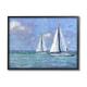 Stupell Industries Sailboats Drifting Vivid Blue Sky Painting Black Framed Art Print Wall Art Design by Nina Blue