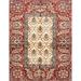 Ahgly Company Indoor Rectangle Abstract Fire Brick Red Oriental Area Rugs 5 x 8