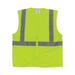 ANSI Class 2 Four Pocket Zipper Safety Vest Polyester Mesh 3X-Large Hi-Viz Lime Yellow | Bundle of 5 Each
