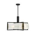Savoy House 7-1696-5-143 Hayward 5 Light Pendant in Matte Black with Warm Brass Accents (28 W x 17 H)