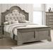 Deasia Queen Tufted Low Profile Panel Bed Wood & /Upholstered/Polyester in Brown/White Laurel Foundry Modern Farmhouse® | Wayfair