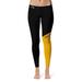 Women's Black/Gold Southern Miss Golden Eagles Letter Color Block Yoga Leggings