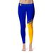 Women's Blue/Gold Albany State Golden Rams Plus Size Letter Color Block Yoga Leggings